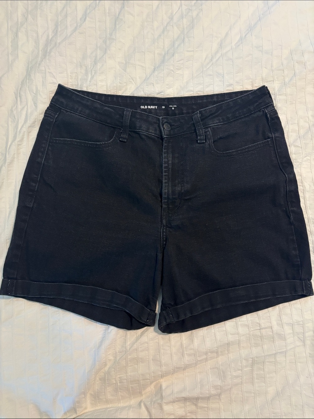 Old Navy Black Denim Cuffed Women's Shorts